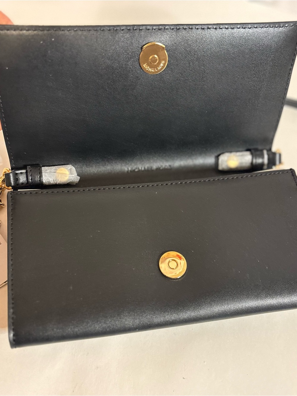 Michael Kors Carson Leopard Print Clutch with Black Trim & Gold Hardware - Picture 9 of 13